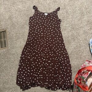 Market & Spruce Brown Polka Dot Tank Dress